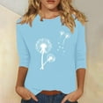 thumbnail image 2 of Plebaso Hauts pour Femmes Manches 3/4 Chemises Imprimées Décontractées Tuniques Col Rond Blouses pour Femmes, 2 of 4