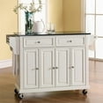 thumbnail image 2 of Pemberly Row Solid Black Granite Top Kitchen Cart in White, 2 of 6