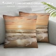 thumbnail image 3 of Fenyluxe Sunset Waves Beach Pillow Covers for Couch Sofa Indoor Outdoor Car Bedroom Home Decor 1PC 12x12in, 3 of 5