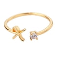 thumbnail image 1 of Oro Rhinestone 26 Anillo Inicial Joyería Letra Inicial Anillo Abierto con Rhinestone Anillo para Mujeres, 1 of 3
