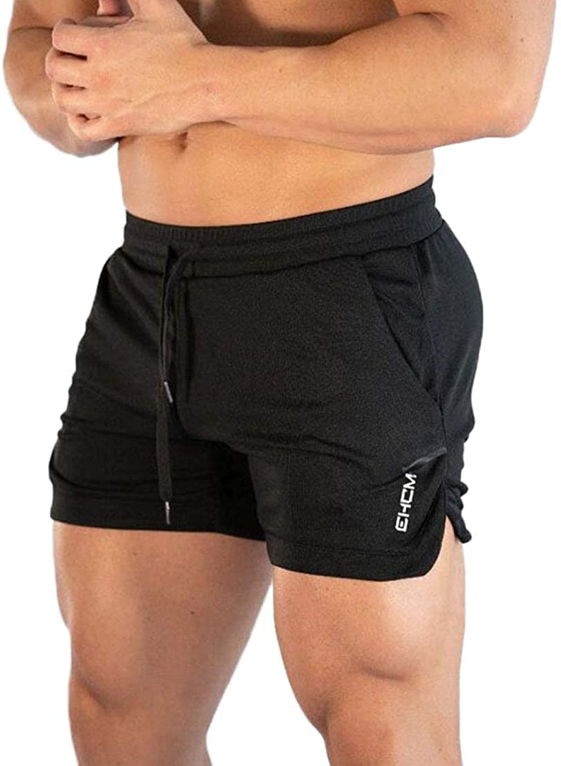 KLJR Men Loose Fit Hip Hop Gym Workout Elastic Waist Printed Summer Sports Shorts 