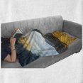 thumbnail image 5 of Woodland Soft Flannel Fleece Blanket, Autumn in Mountain Yellow Colored Grassland Sun Rays Clouds Cloudscape, Cozy Plush for Indoor and Outdoor Use, 70" x 90", Earth Yellow Bluegrey, by Ambesonne, 5 of 5