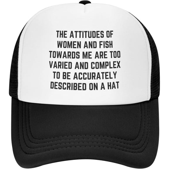 The Attitudes of Women and Fish Mesh Hat Men Women Baseball Cap Trucker Hat Sports Cap