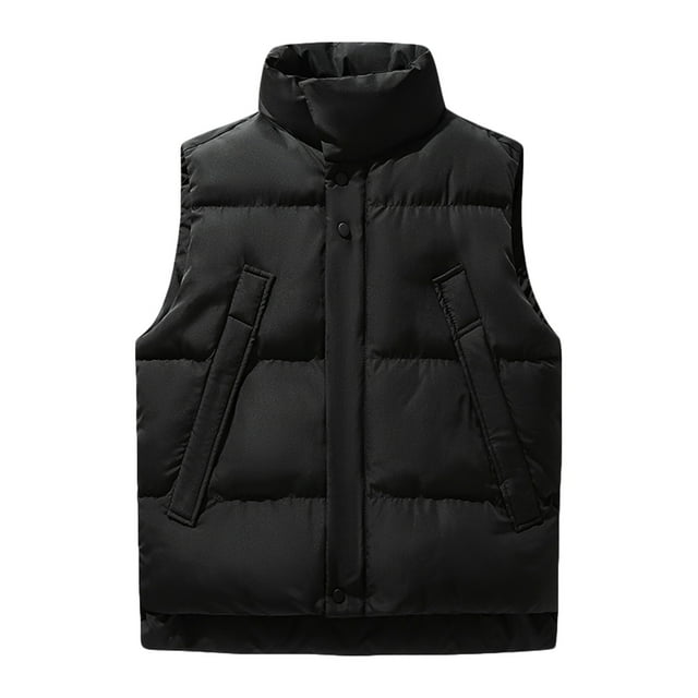 Birdeem Men's Down Feather Button with Pockets Stand Collar Zipper Top Sleeveless Padded Jacket