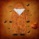 thumbnail image 1 of Family Halloween Pjs Matching Sets Halloween Print Long Sleeve Zippered One Piece Pajama Hooded Jumpsuit Winter Halloween Pjs Family Set, 1 of 4