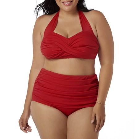 Catalina Women's plus-size slimming high-waisted bikini two-piece swimsuit