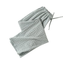 Mens Casual Plaid Pants, Men’s Pajama Pants Soft Cotton Plaid Print Sleep Pants, Drawstring Elastic Waist Pajamas Bottoms with Pockets