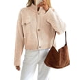 thumbnail image 3 of Cardigan for Women Trendy Button Up Sweater Jackets Mock Neck Long Sleeve Loose Fit Chunky Knit Outwear Coats M, 3 of 8