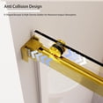 thumbnail image 3 of 68-72" W x 76" H Frameless Sliding Shower Door, Frameless Double Sliding with 3/8" (10mm) SGCC Tempered Glass, 2 Stainless Steel Handle, Reversible Installation, Brushed Gold, 3 of 7