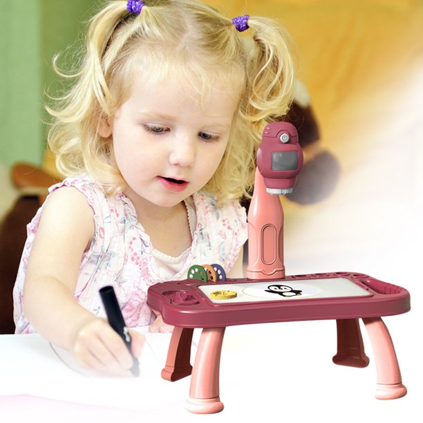 Kids Learning Painting Table With Light Music Projector Toy Children