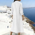 thumbnail image 6 of BUIGTTKLOP Cotton Linen Summer Dresses for Women 3/4 Sleeve Maxi Dresses Casual V Neck A Line Flowy Long Dresses Beach Vacation Clothes, 6 of 6