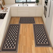 IsecretJoy Washable Kitchen Rugs Sets of 3, Non Slip Kitchen Mats for Floor Waterproof & Stain Resistant Runner Rug for Kitchen, Laundry Room, Hallway