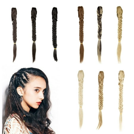 FLORATA Free Style Sexy Ladies Long Braided Fishtail Fishbone Ponytail Clip in Natural Hair Extension Ponytail (Best Braid Styles For Natural Hair)
