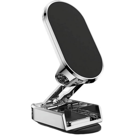 Magnetic Phone Holder for Car, Metal Folding Car Phone Holder, Car Phone Holder Mount, Easily Install (Black-B)