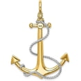 thumbnail image 3 of 14K Yellow Gold w/Rhodium 3-D Large Anchor w/Rope and Shackle Bail Charm - 48mm, 3 of 7