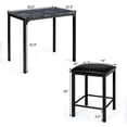 thumbnail image 4 of Giantex 3 Pieces Dining Table Set, Modern Bar Table Set w/2 Bar Stools, Counter Height Table Set for Living Room Restaurant, 4 of 10