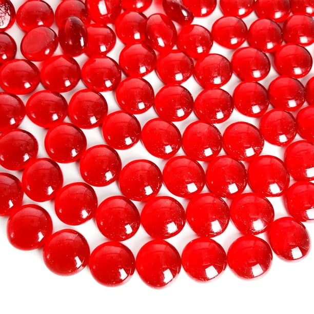 Juego de mesa HappyFiller Red Flat Marbles, 1 libra, 90 unidades