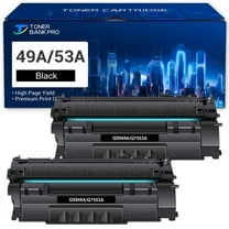 49A 53A High Yield Toner Cartridges 2-Pack Black for HP 49A Q5949A 53A Q7553A 49X Q5949X Compatible for HP LaserJet 1320 1320N 1320TN 1320NW 3390 P2015 P2015dn Printer Ink