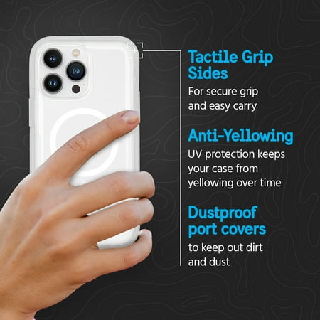 Pelican - Voyager Antimicrobial Hardshell Case for with MagSafe for Apple iPhone 14 Pro Max - Clear