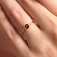 thumbnail image 5 of Gem Stone King 10K Yellow Gold Red Garnet and White Lab Grown Diamond Engagement Ring for Women (0.42 Cttw, Round 4MM, Gemstone January Birthstone, Size 6), 5 of 5