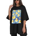 thumbnail image 4 of Plus Size Shirt for Women Black Tops for Women Short Sleeves Shirt for Women Cute Ducks T Shirt Crewneck Shirt for Women XL, 4 of 5