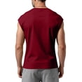 thumbnail image 3 of Yifymode Mens Sleeveless Shirts Workout Tank Tops Cut Off Shirts Gym Muscle Loose Fit Tee,Wine S, 3 of 5