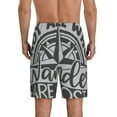 thumbnail image 3 of Bixox Men's Not All Who Wander Are Lost2 printed lightweight casual shorts, soft sleep shorts with pockets., 3 of 7