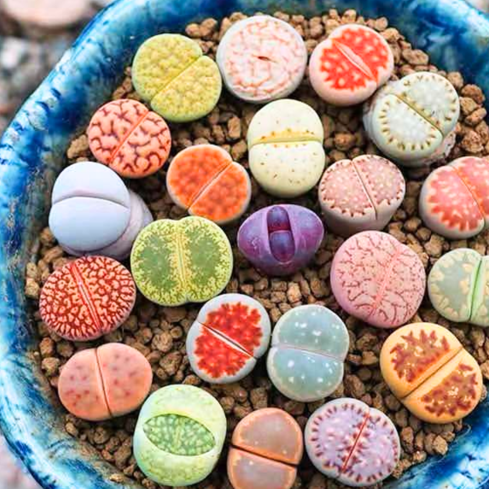 10 Large Lithops Live Plants Mix, Colorful Lithops Succulents Plants Live, Rocks Living Stones Succulent for Planting Indoors Outdoors