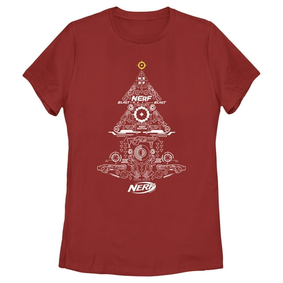 Women's Nerf Nerf Christmas Tree Graphic Tee Red Large