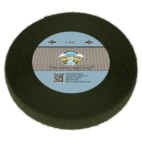 Country Brook Design® Olive Drab Sew On Loop Only (1 inch, 10 yards)
