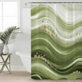 thumbnail image 4 of Shower Curtain, Sage Green Gradient Stripes Waterproof Shower Curtain Set with Hooks for Bathroom Showers,Stalls and Bathtubs,72x72In Abstract Geometric, 4 of 9