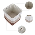 thumbnail image 3 of REGALWOVEN Set of 3 Cotton Storage Bin with Handles for Shelves Closet, Collapsible Storage Basket for Organizing Clothes Khaki 13*13*13in, 3 of 6