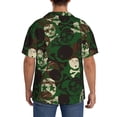 thumbnail image 5 of Gaeub Camouflage Skull Men's Lapel Short Sleeve Shirt, Relaxed Fit Shirt, Soft and Breathable for Outdoors Party Travel - X-Large, 5 of 7