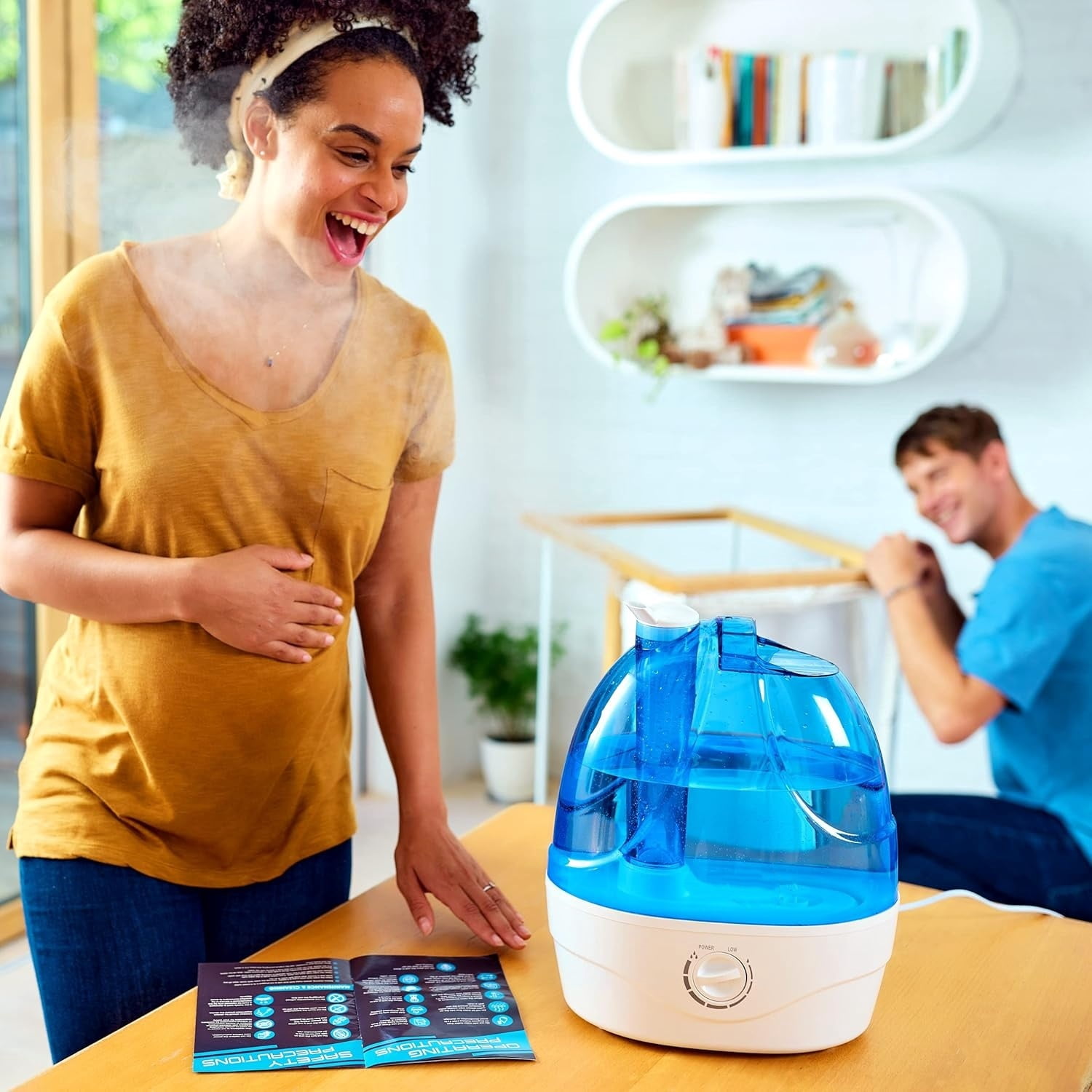 Cool Mist Humidifier (6L Water Tank) Quiet Ultrasonic Humidifiers for Bedroom & Large room - Adjustable -360 Rotation Nozzle, Auto-Shut Off, Humidifiers for Babies Nursery & Whole House