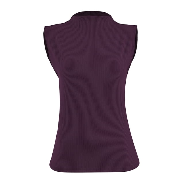 Playera George para Mujer, Sin Mangas Cuello Palma, Vino Talla EG
