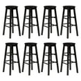 thumbnail image 1 of PJ Wood Classic Round-Seat 24-Inch Kitchen Counter Stools, Black (8 Pack), 1 of 6