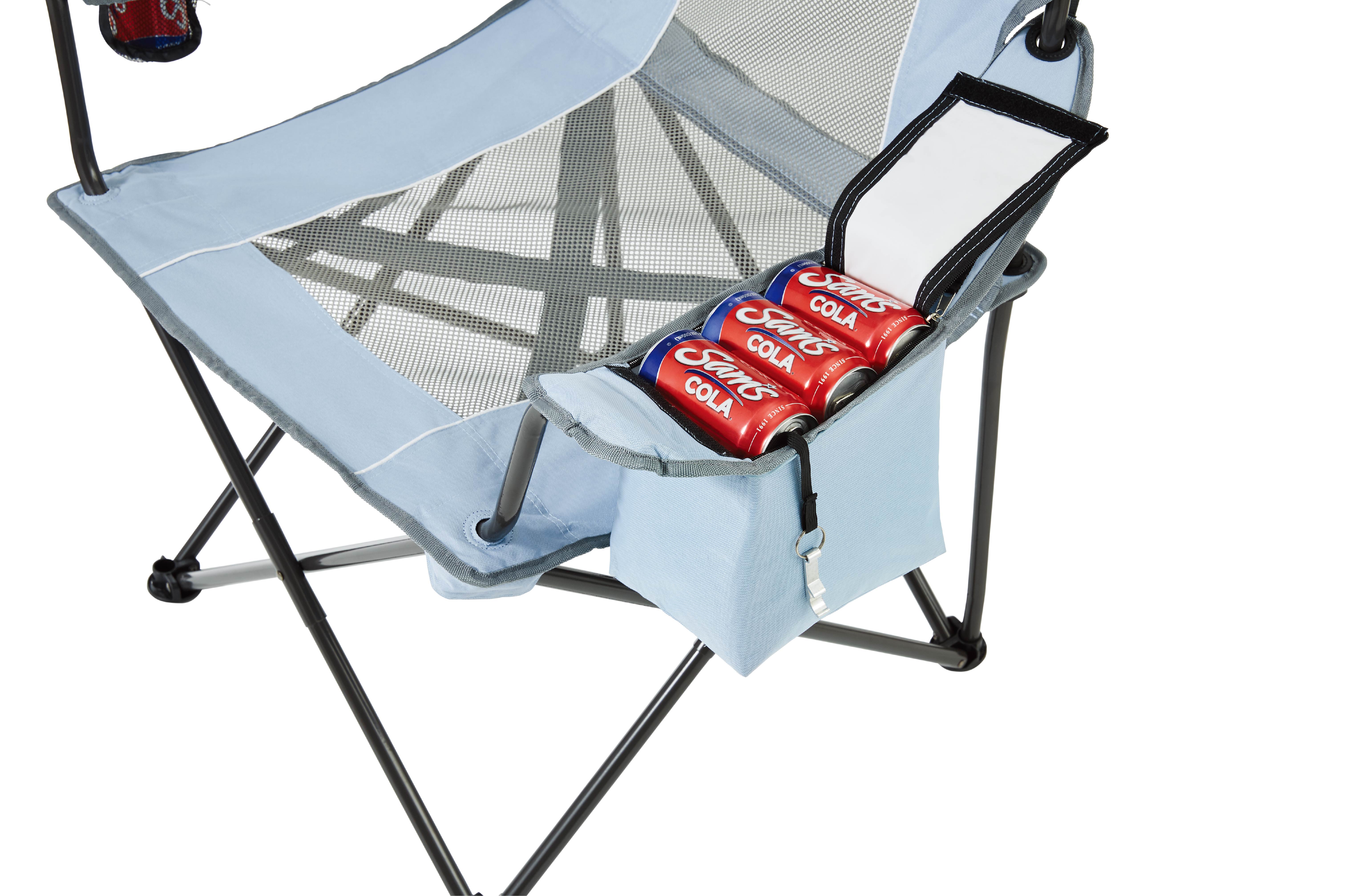 Ozark Trail Oversized Mesh Camp Chair with Cooler, Blue/Aqua and Grey, Adult - image 2 of 9