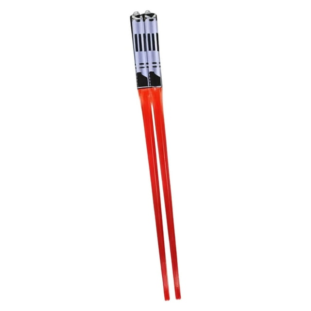 2 palillos luminosos con forma de sable láser para fiestas, portátiles y con luz LED. Rojo