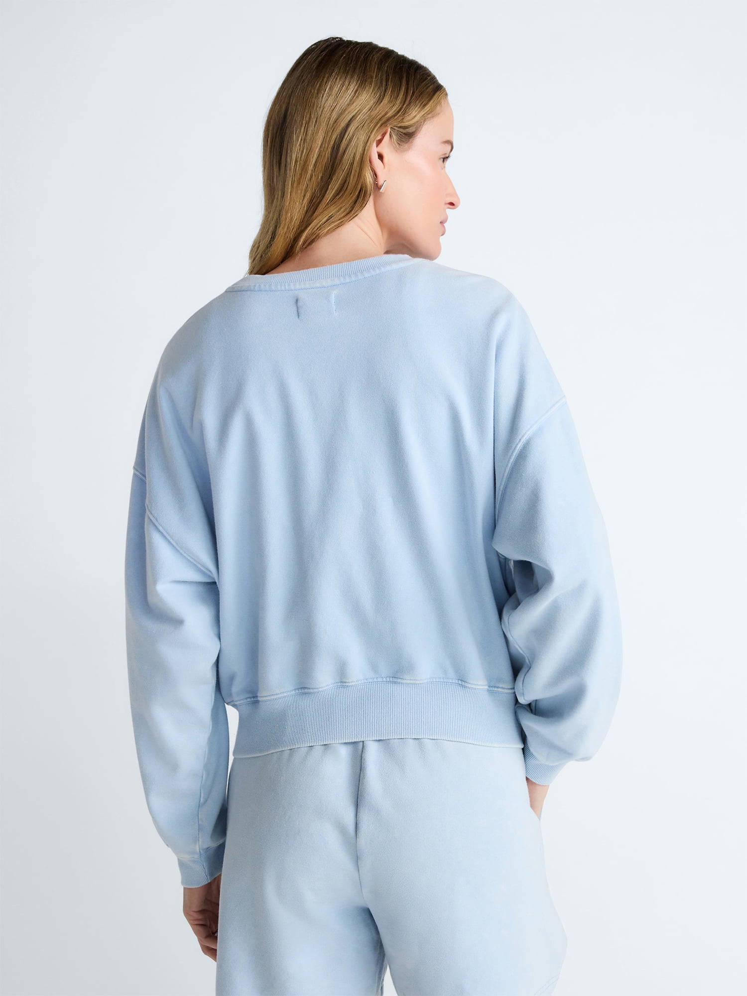 Scoop Women's Mineral Wash Cropped Crewneck Sweatshirt, Sizes XS-XXL