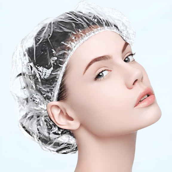 ACDANC 200PCS Disposable Shower Caps,Extra Elastic Large Shower Cap for Women-Waterproof Hair Cap for Shower Home Use Hotel and Hair Salon Plastic Shower Cap