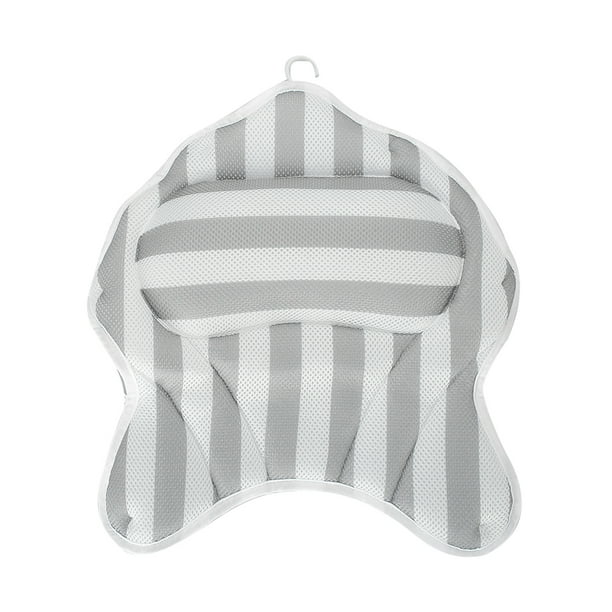 WALFRONT Home Spa Bath Pillow Breathable Mesh Bathtub Pillow 6 Suction