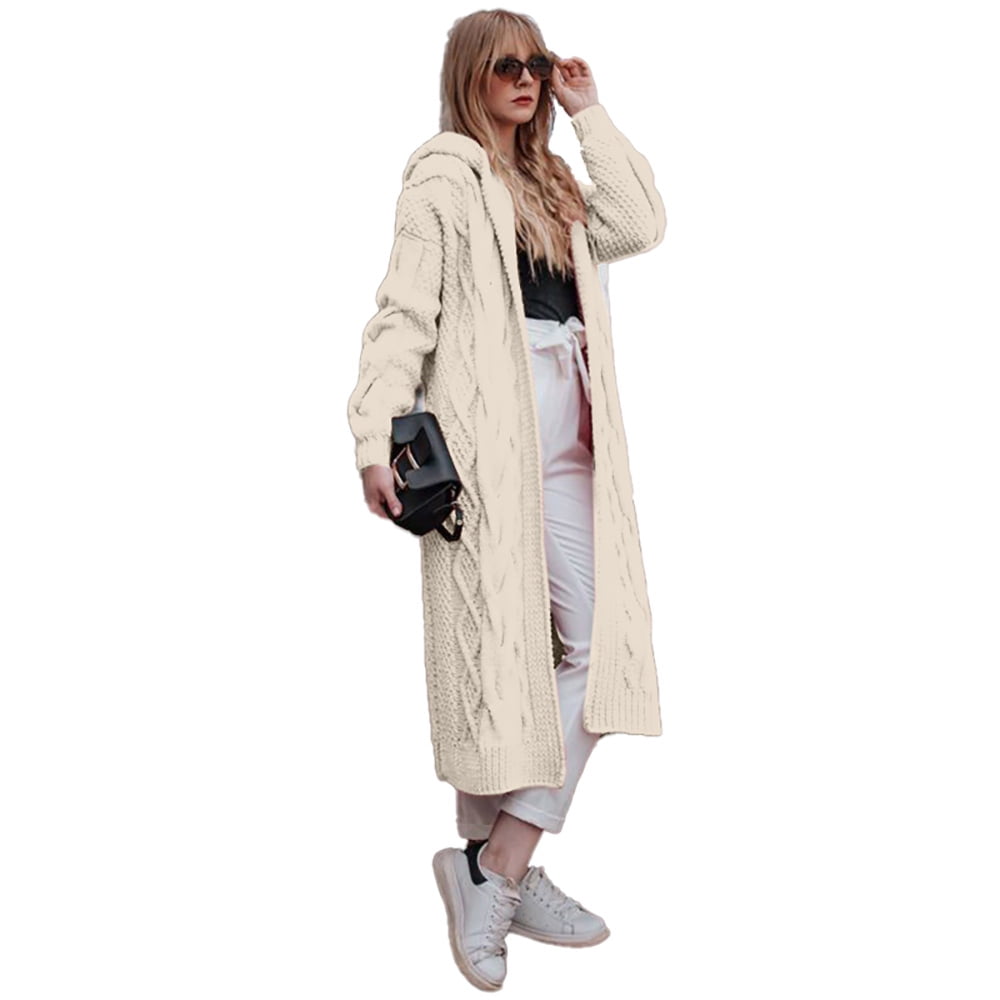 long hooded sweater duster