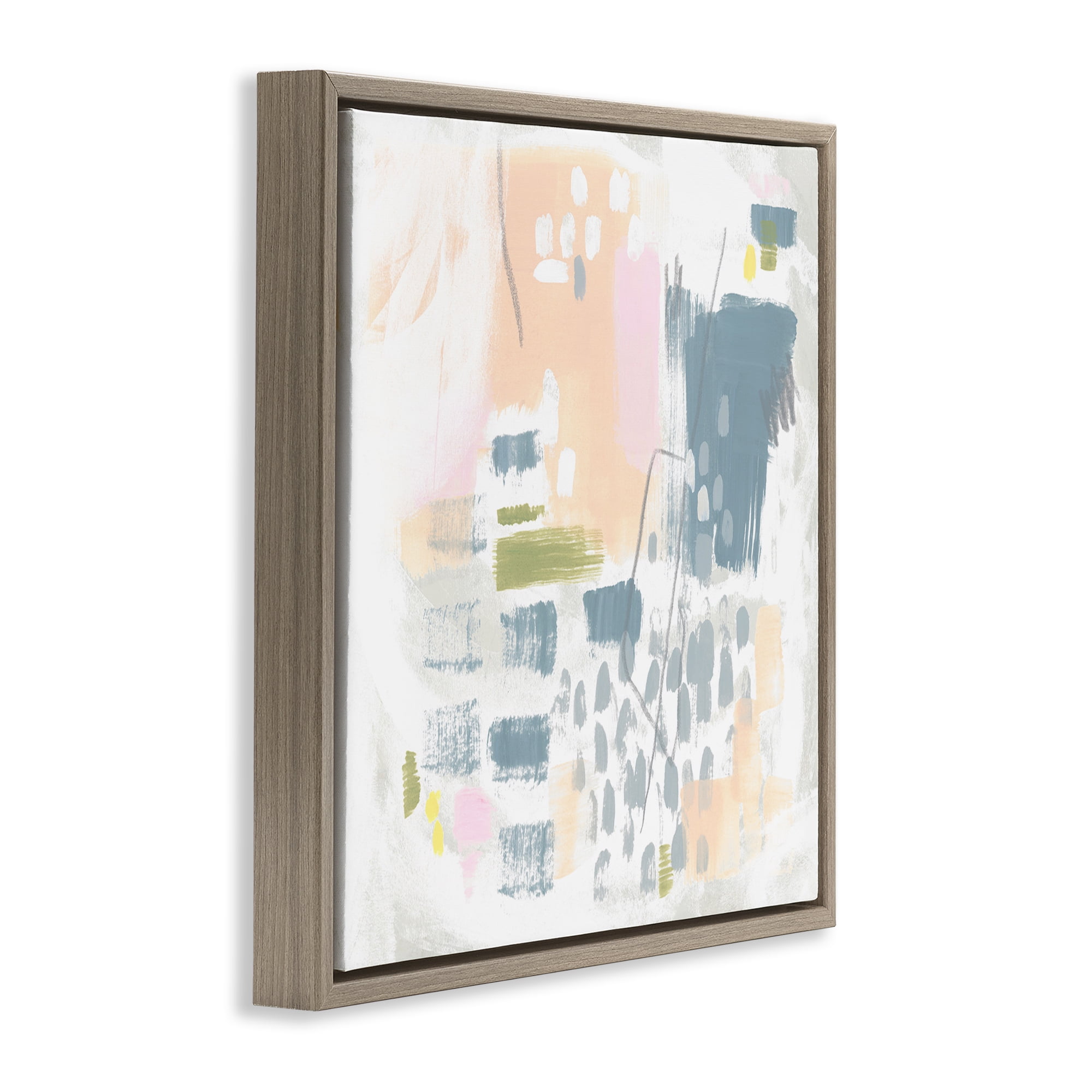 Stupell Industries Organic Soft Patterns Abstract Painting Brown Floater Framed Canvas Art Print Wall Art, 25 x 25