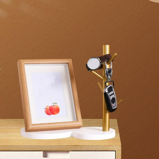 Keys Storage Tray Wooden Storage Rack Hanging Organizer Cup Holder