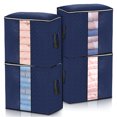 thumbnail image 1 of king do way Foldable Storage Bag Organizers with Zips,Reinforced Handles&Window Large Capacity Clothes Storage Bag Thick Fabri Anti-Mold Moistureproof for Comforters,Blankets,Bedding, 1 of 13