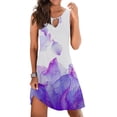 thumbnail image 3 of WILLBEST Vestidos de Lino para Mujer, Minivestido Adecuado para Mujer, Vestido Holgado de Verano sin Mangas con Estampado Floral, Cuello En V, Vestido de Playa Calado Extra Grande, 3 of 3
