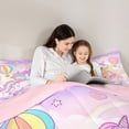 thumbnail image 4 of Metsweet Magical Horse Twin Comforter Sets 2pcs, Cute Unicorn Rainbow Hot Air Balloon Bedding Set,Pink Reversible,1 Comforter and 1 Pillowcase, 4 of 6