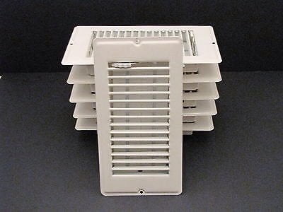 Lot of 4 White Metal Floor Registers 4" x 10" For House or RV/Mobile Home Vent 