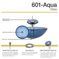 thumbnail image 2 of MR Direct 601 Aqua Vessel Sink Ensemble with a Brushed Nickel finish waterfall faucet, pop-up drain, and sink ring., 2 of 8
