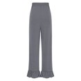 thumbnail image 5 of Lenpel Women's Wide Leg Pants Elastic High Waisted Drawstring Ruffle Hem Casual Trousers Palazzo Pants with Pockets, 5 of 7